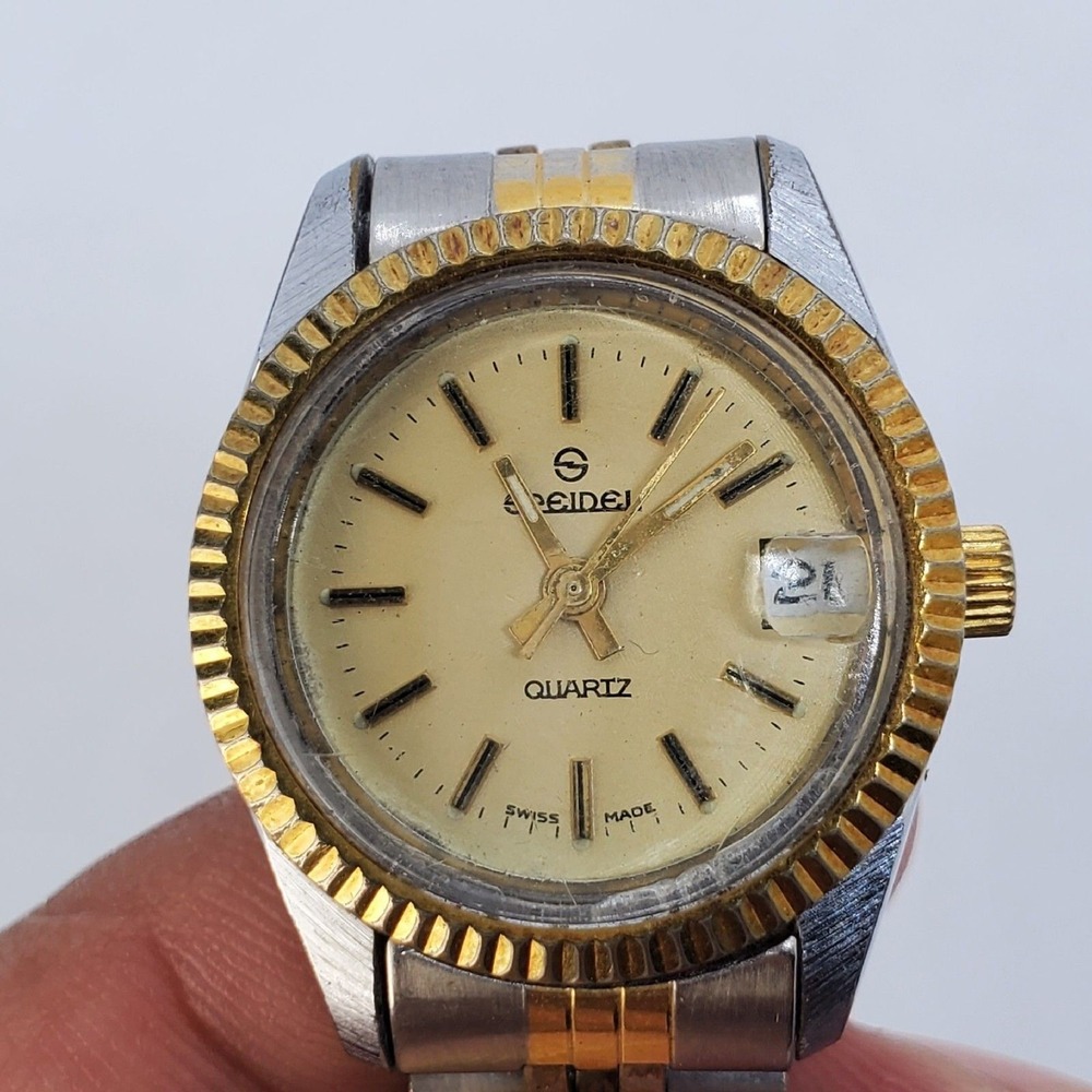 VTG Speidel 25MM Women's Watch Presidential Date Swiss Made 6" New Battery